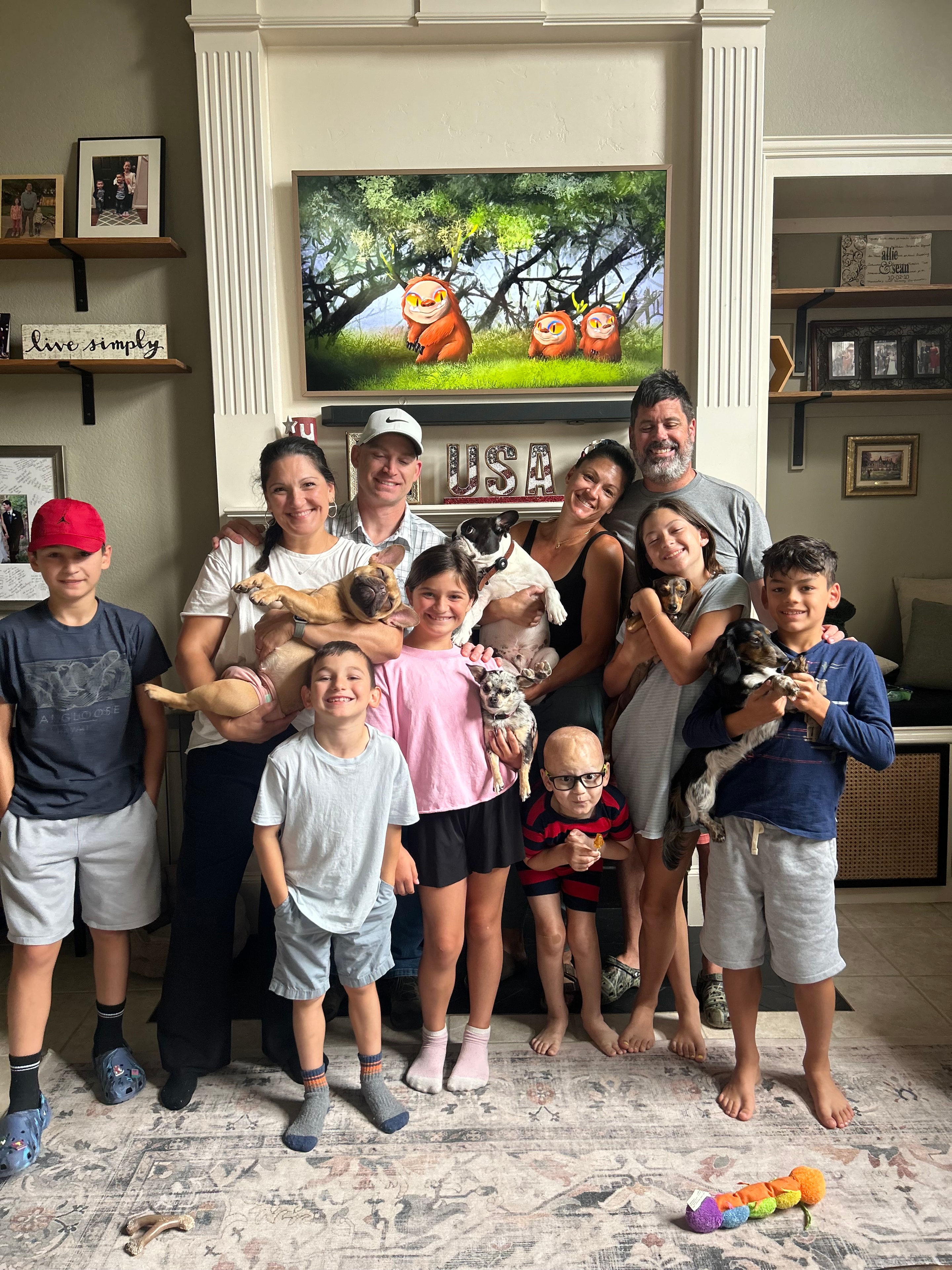 Hank with a big group of family and friends