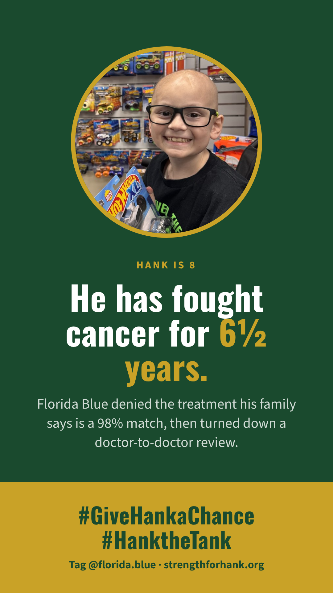 He has fought cancer for 6½ years — #GiveHankaChance story graphic